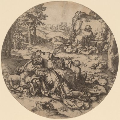 Kristus ved Oljeberget av after Lucas van Leyden