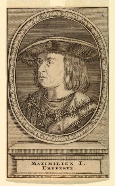 Portrett av Maximilian I (1459-1519) av after Lucas van Leyden