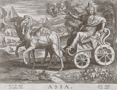 Asia fra The Four Continents, pub. C 1588-89 av after Maarten de Vos