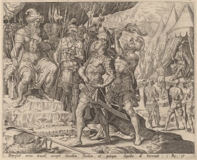 David bevæpnet før Saul av after Maerten van Heemskerck
