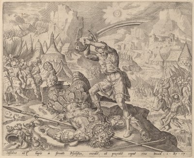 David kuttet hodet til Goliat av after Maerten van Heemskerck