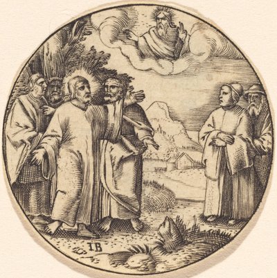 Kristus med tre av sine apostler av after Master IB