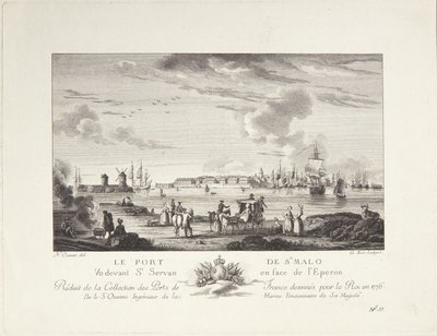 Port of Saint Malo (Le port de St. Malo) av after Nicolas Marie Ozanne