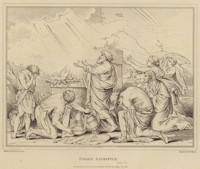 Noahs offer, 1. Mosebok av after Nicolas Poussin