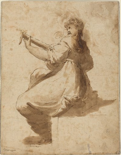Lutespilleren av after Orazio Gentileschi