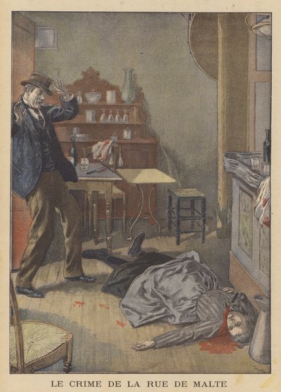 Drap på en eldre kvinne i Rue de Malte, Paris av after Oswaldo Tofani