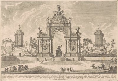 Seconda Macchina for Chinea fra 1756: Ceres-tempelet av after Paolo Posi Giuseppe Pozzi