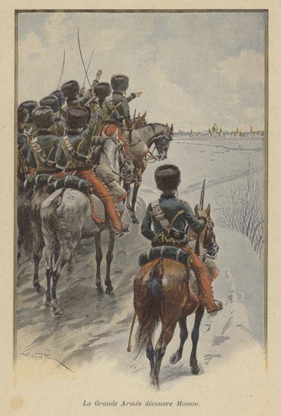 Napoleons Grande Armee ankommer før Moskva, 1812 av after Paris