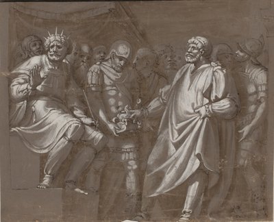 Mucius Scaevola før Porsenna av after Polidoro da Caravaggio
