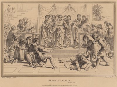 Ananias død, Apostlenes gjerninger av after Raphael
