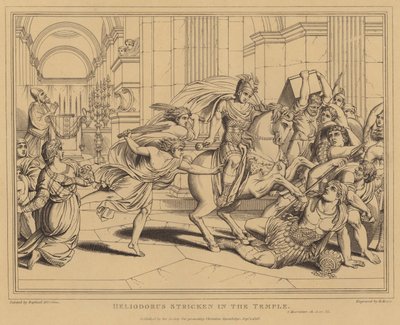 Heliodorus rammet i tempelet, 2 makkabeere av after Raphael