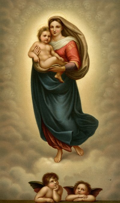 Madonna San Sista, sixtinske Madonna av after Raphael