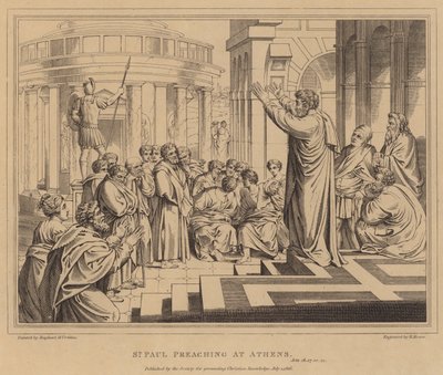 Paulus forkynner i Athen, Apg av after Raphael
