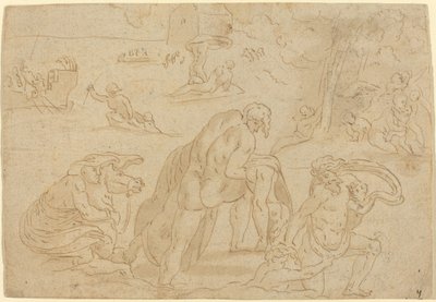 Syndfloden, fra Vatikanets Loggia av after Raphael