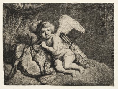 Amor hviler av after Rembrandt van Rijn