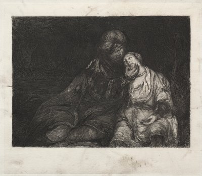 To figurer av after Rembrandt van Rijn