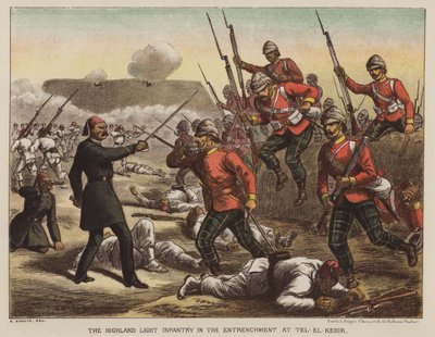Highland Light Infantry i skanse ved Tel-El-Kebir av after Richard Simkin