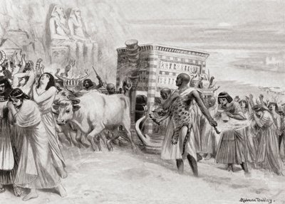 En begravelsesprosesjon under XIA-dynastiet, det gamle Egypt, fra Hutchinson