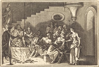 Peter fornekter Kristus av after Sébastien Le Clerc I