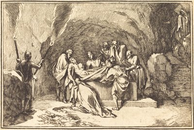 Gravleggingen av after Sébastien Le Clerc I