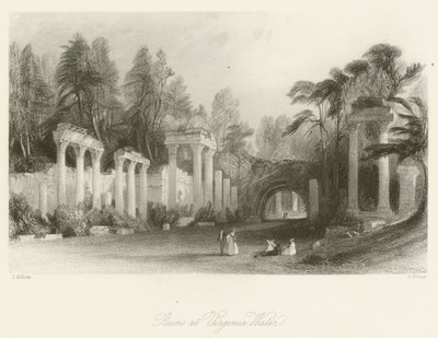 Ruiner ved Virginia Water av after Thomas Allom