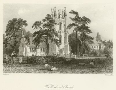Windlesham kirke av after Thomas Allom