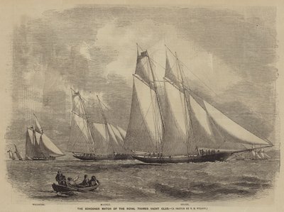 Schoonerkampen til Royal Thames Yacht Club av after Thomas Harrington Wilson