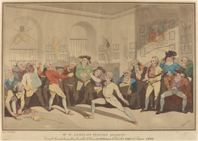 Mr. H. Angelos fekteakademi av after Thomas Rowlandson