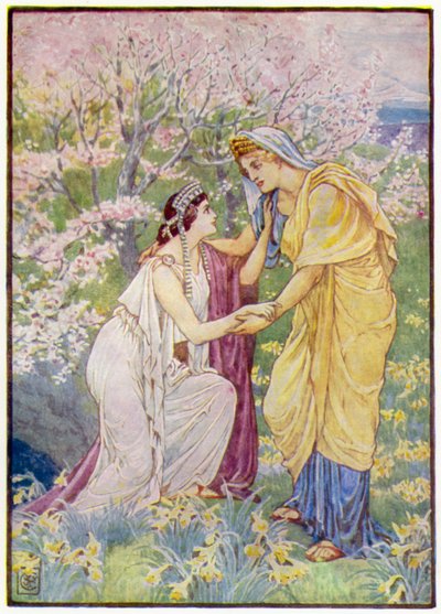 Demeter gledet seg, for datteren hennes var ved hennes side av after Walter Crane