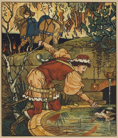 Prins Cheri i den lysende skogen av after Walter Crane