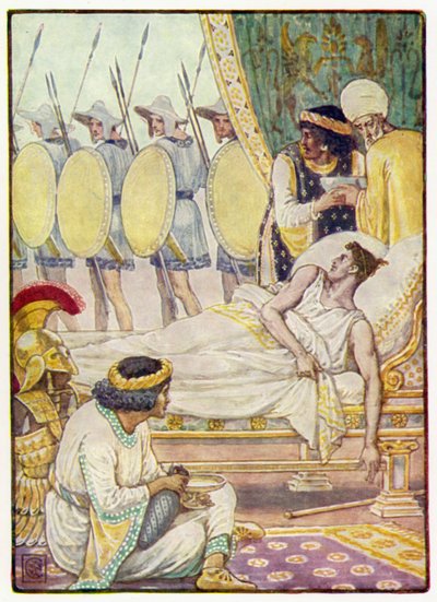 Med en innsats så han på dem da de passerte av after Walter Crane