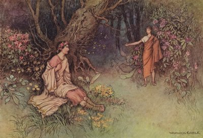 Geoffrey Chaucer, The Knights Tale av after Warwick Goble