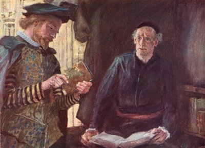 Shakespeare kjøper en bok fra en bokstall i St Pauls Churchyard, London av after William Hatherell