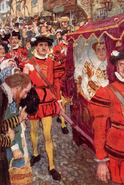 Shakespeare ser dronningen gå forbi av after William Hatherell