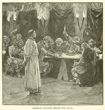 Alphege førte fram for danskene av after William Henry Margetson