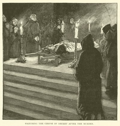 Ser på liket av Becket etter drapet av after William Henry Margetson