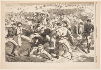 Ferie i leiren - Soldater som spiller "fotball" av after Winslow Homer