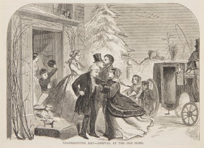 Thanksgiving Day – Ankomst til gamlehjemmet av after Winslow Homer