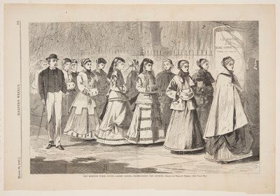 The Morning Walk – Unge damers skole som går langs gaten av after Winslow Homer