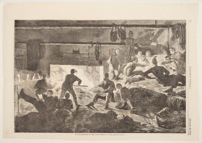 Winter-Quarters in Camp – Innsiden av en hytte av after Winslow Homer