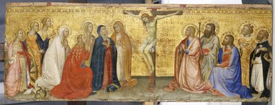 Kristus på korset med Maria Magdalena og andre hellige, ca. 1360 (tempera på poppeltre) av also Manfredi de Battilori Bartolo di Fredi