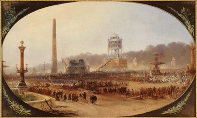Begravelsesseremoni på Place de la Concorde, til ære for ofrene for junidagene i 1848, 6. juli 1848 av anonymous 