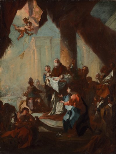 Studie for "The Presentation of Christ in the Temple" (for Saint Ulrich, Wien) av attributed to Franz Anton Maulbertsch