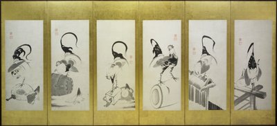 Haner og høner av attributed to Itō Jakuchū