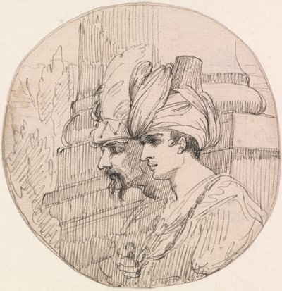 To hoder i en runddel av attributed to John Hamilton Mortimer
