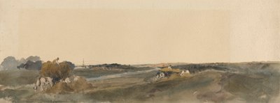 Høyproduksjon på bredden av en Lincolnshire-elv av attributed to Peter DeWint