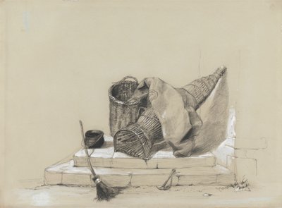 Stilleben med kost av attributed to Peter DeWint