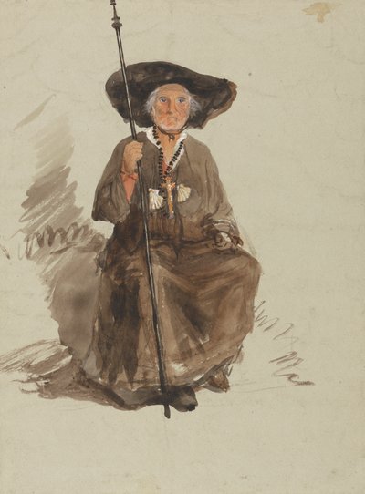 Studie av en pilegrim av attributed to Samuel Palmer