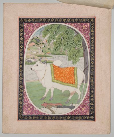 Taurus, fra en Mandi Astrology Series av attributed to Sanju
