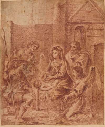 Tilbedelse av hyrdene av attributed to Sur Das Gujarati